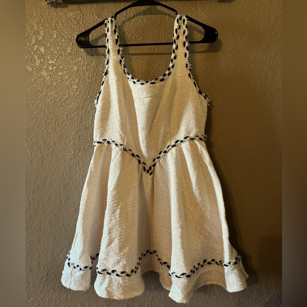 Finesse Lorene Ivory Tweed Mini Dress